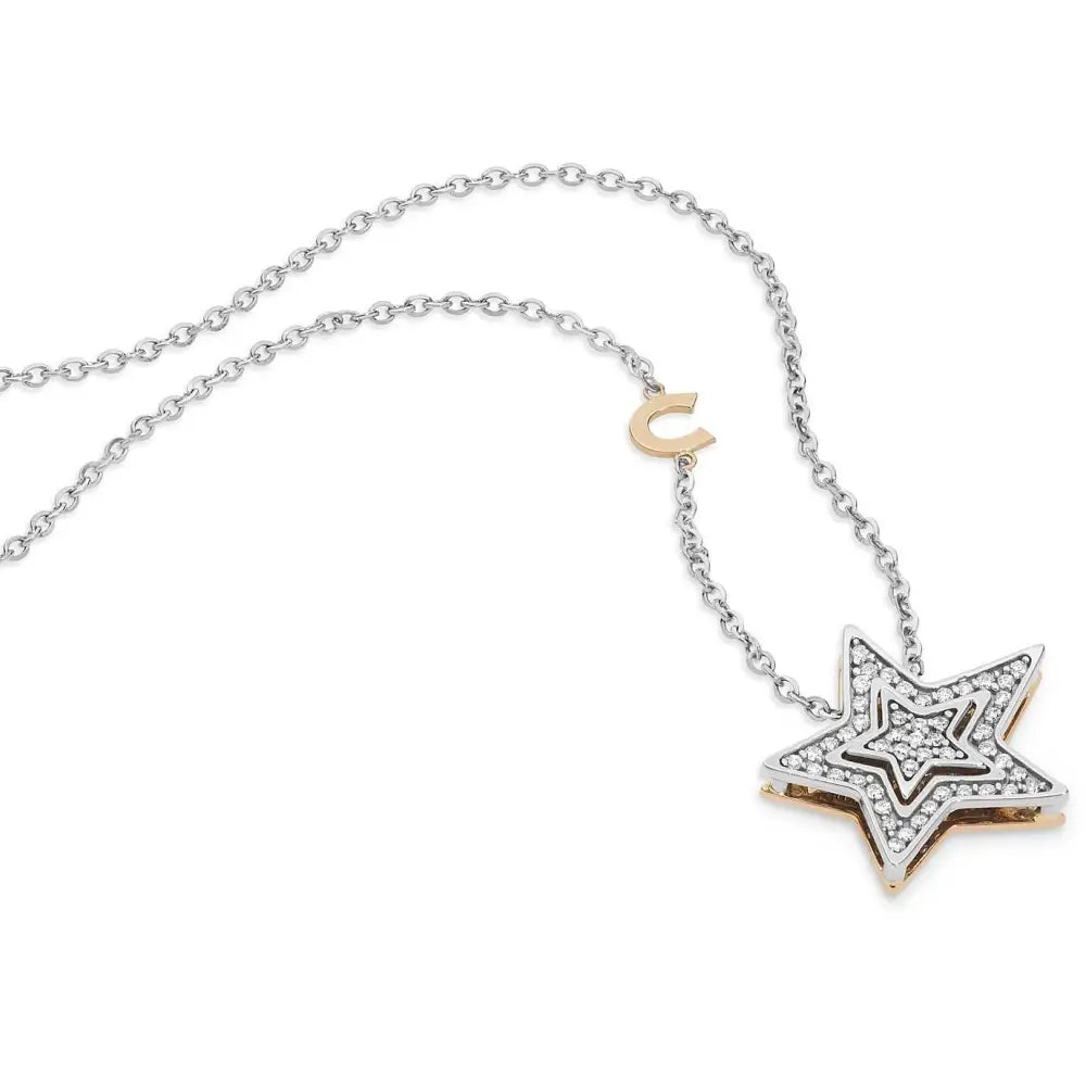 collana stella oro e diamanti GLB 1446 COMETE|bonini-gioielli