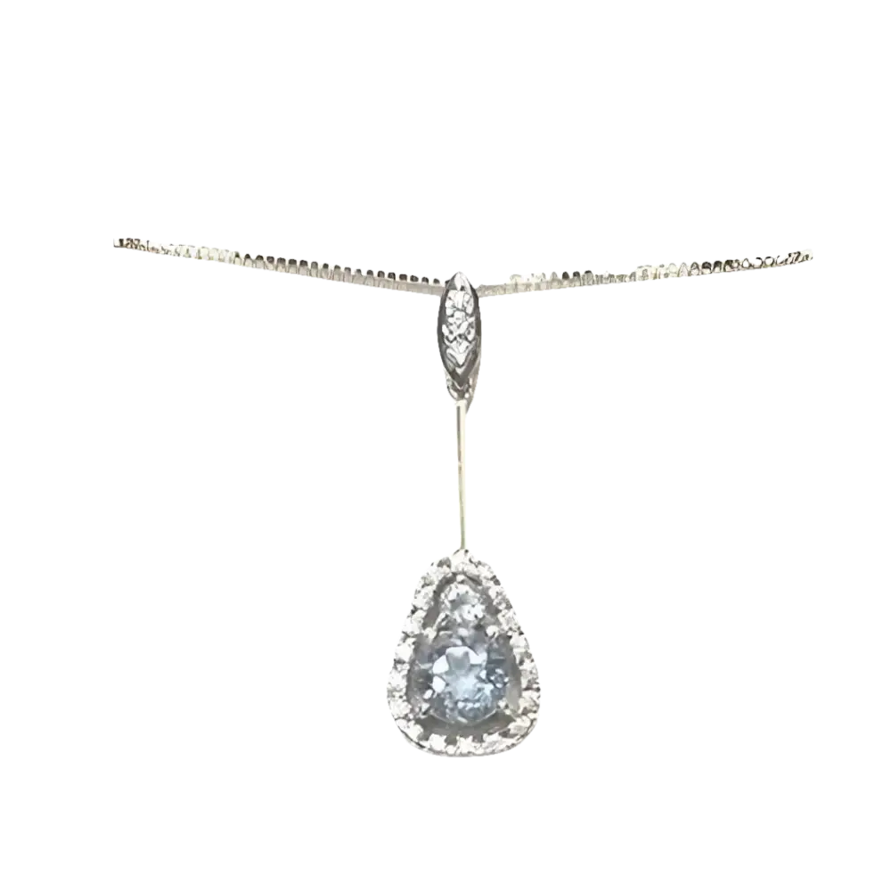 Collana Salvini Dahlia con pendente a goccia con tanzanite azzurra e diamanti