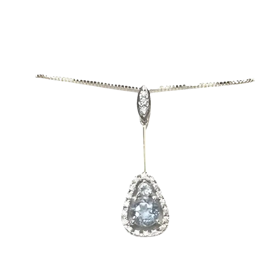 Collana Salvini Dahlia con pendente a goccia con tanzanite azzurra e diamanti