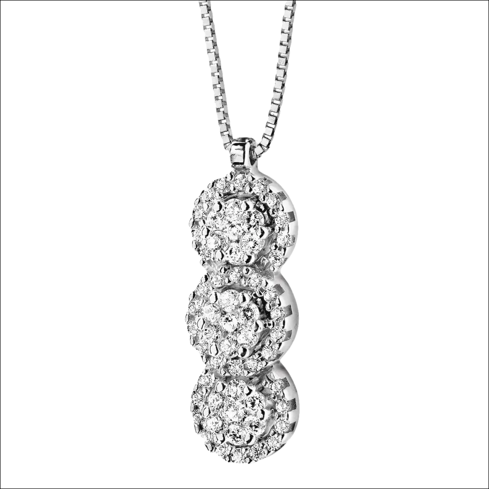 Collana diamanti Trilogy Rose di Diamanti GLB 760 COMETE con pendente in argento e diamanti