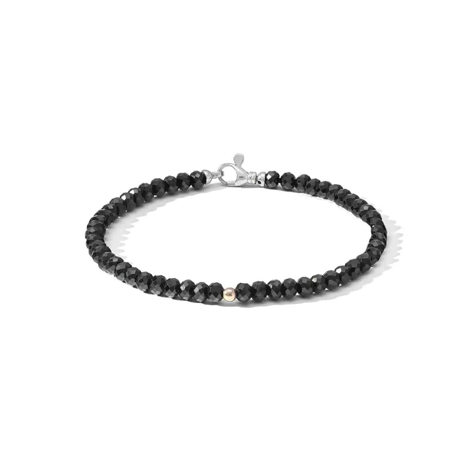 collana uomo comete argento e spinelli neri - Gioielleria Bonini