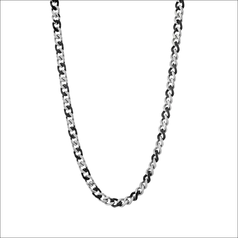 Collana uomo Comete Gioielli in acciaio con catena curb bicolore elegante