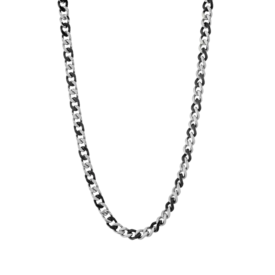 Collana uomo Comete Gioielli in acciaio con catena curb bicolore elegante