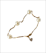 Bracciale COMETE BRP 144 oro rosé con perle e cuore argento