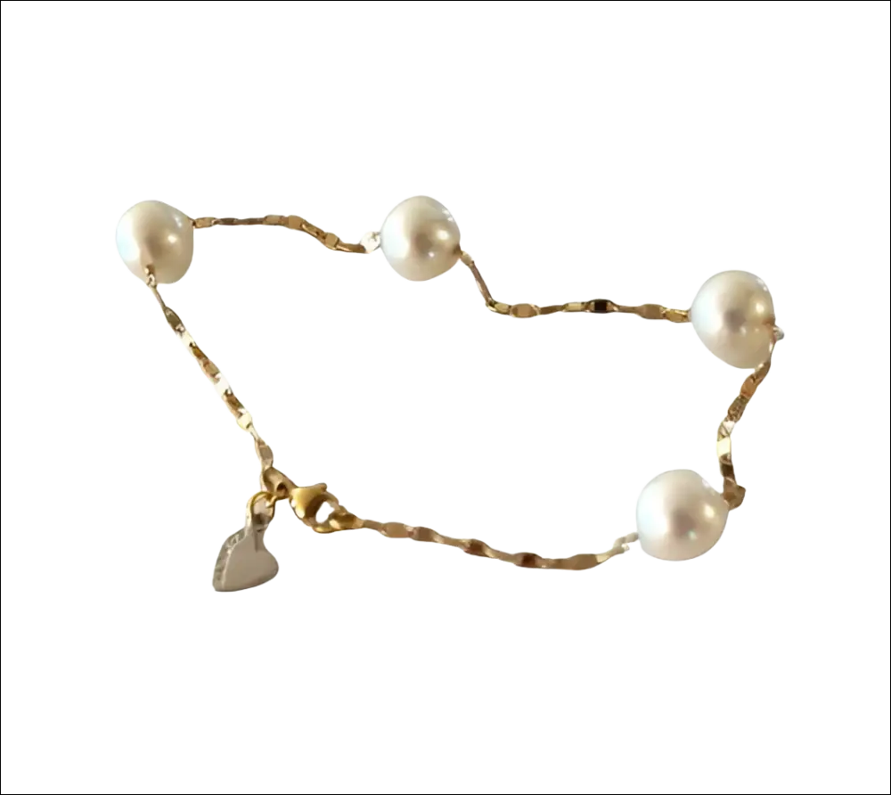 Bracciale COMETE BRP 144 oro rosé con perle e cuore argento