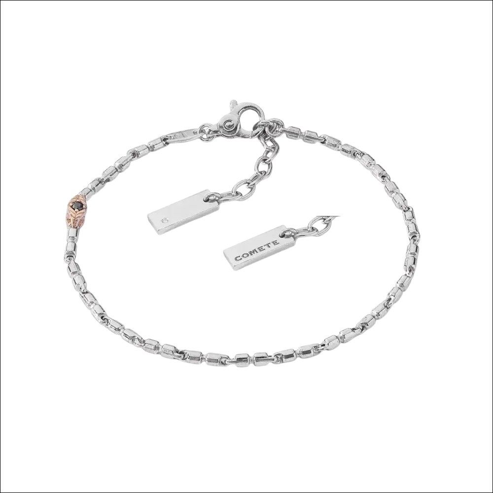 Bracciale catena COMETE UGL 752 argento con bead oro rosa e charm comete