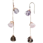 Orecchini pendenti Comete Gioielli ORB 387 in oro rosa con pietre colorate facettate