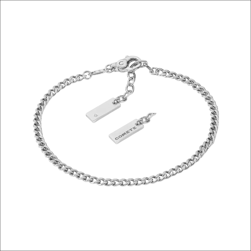 Bracciale catena COMETE Girocollo Argento Uomo con charms rettangolari