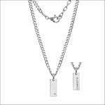 Girocollo COMETE Argento Uomo con gemma e incisione comete