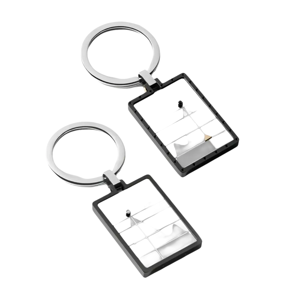 Chiavi in acciaio COMETE Traguardi con design mappa topografica