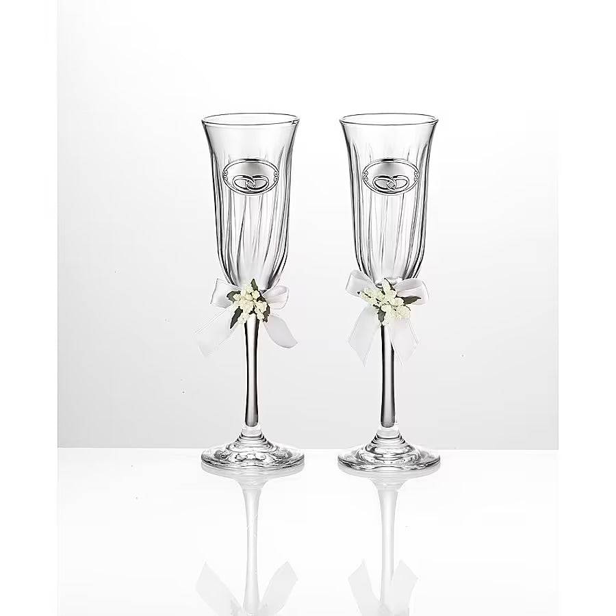 coppia bicchieri di cristallo per regalo nozze VALENTI 16506 - Gioielleria Bonini