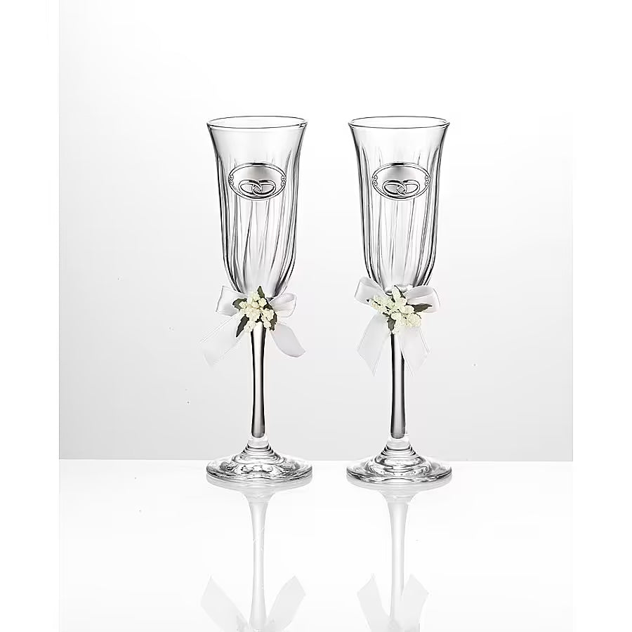 coppia bicchieri di cristallo per regalo nozze VALENTI 16506|bonini-gioielli