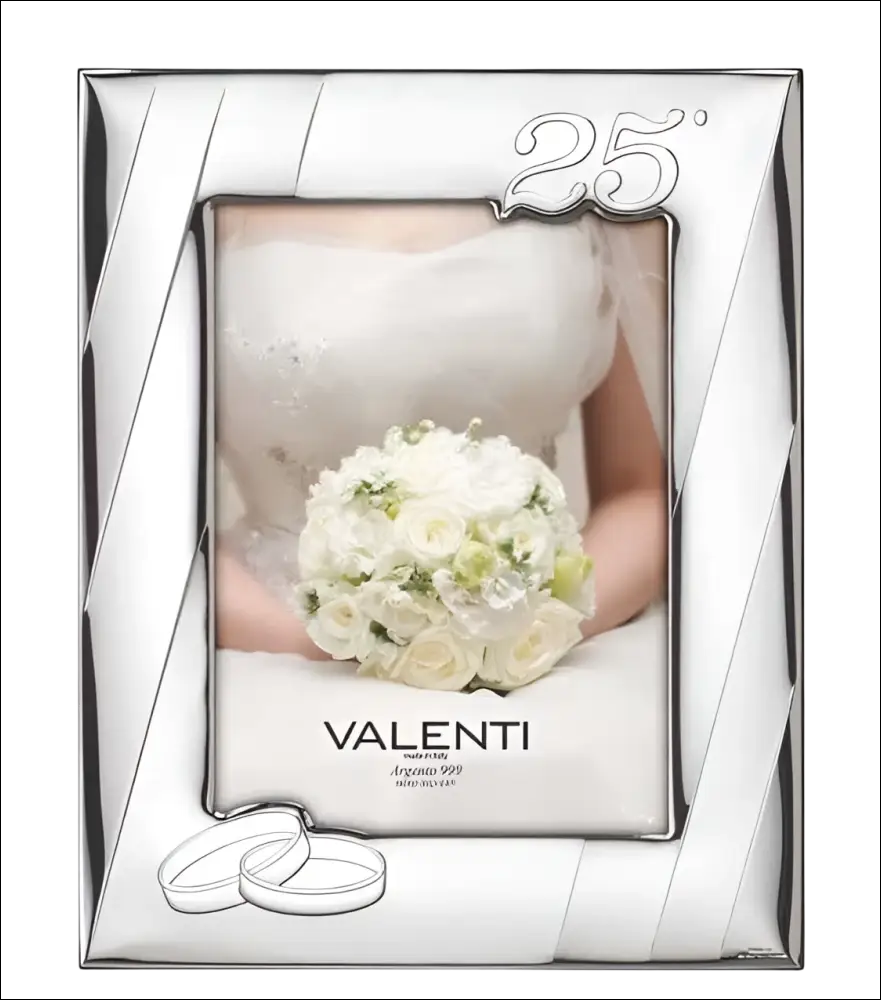 Cornice Anniversario 25° Matrimonio VALENTI silver con incisione 25