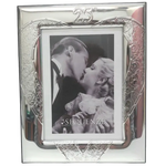 Cornice Argento Amour con Cristalli e Cuore Floreale cornice a forma di cuore argentata per anniversario