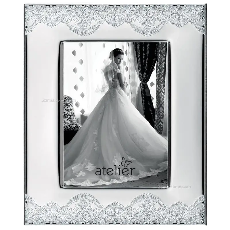 Cornice in argento Atelier Macramé 13 x 18 con elegante cornice argentata ornata