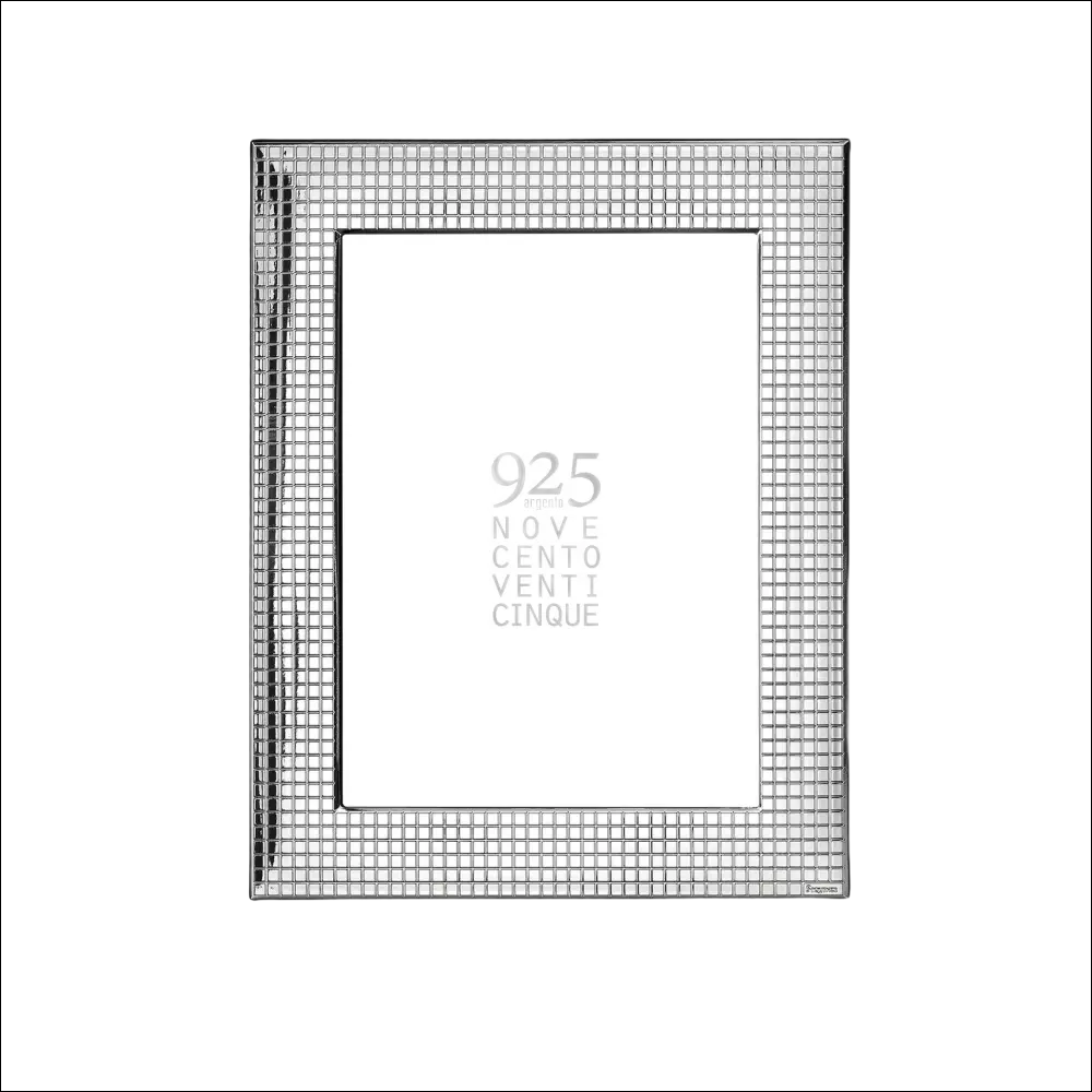 Cornice argento Mathis SQ9001/15 di SEQUENZE in mosaico argento scintillante