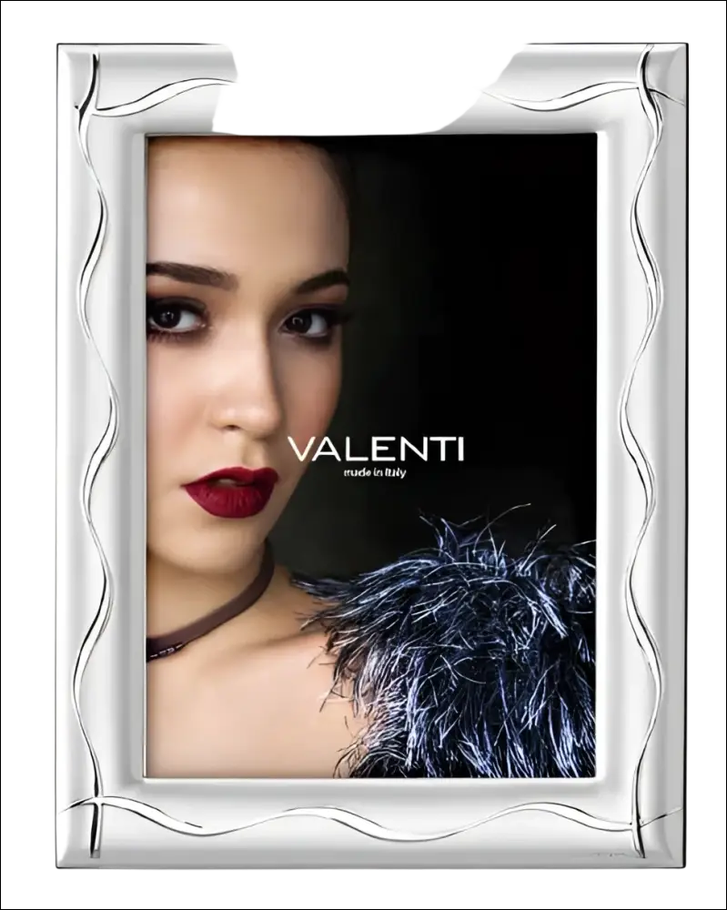Cornice Valenti Argento Miro Silver 10x15 cm con bordo ondulato elegante