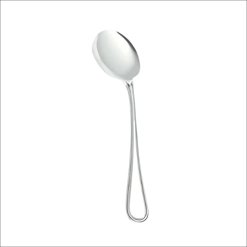 Cucchiaino pappa argento Zaramella stile inglese, lucido e allungato