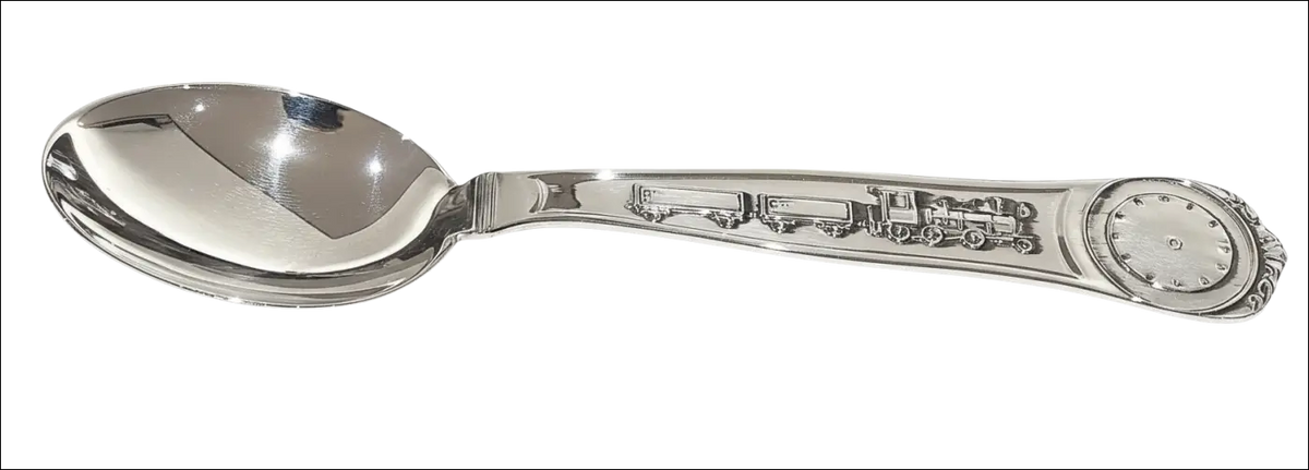 Cucchiaio Argento Trenino Zaramella Argenti con trenino inciso e orologio