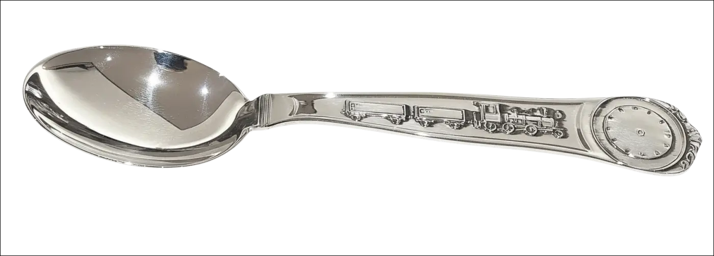 Cucchiaio Argento Trenino Zaramella Argenti con trenino inciso e orologio