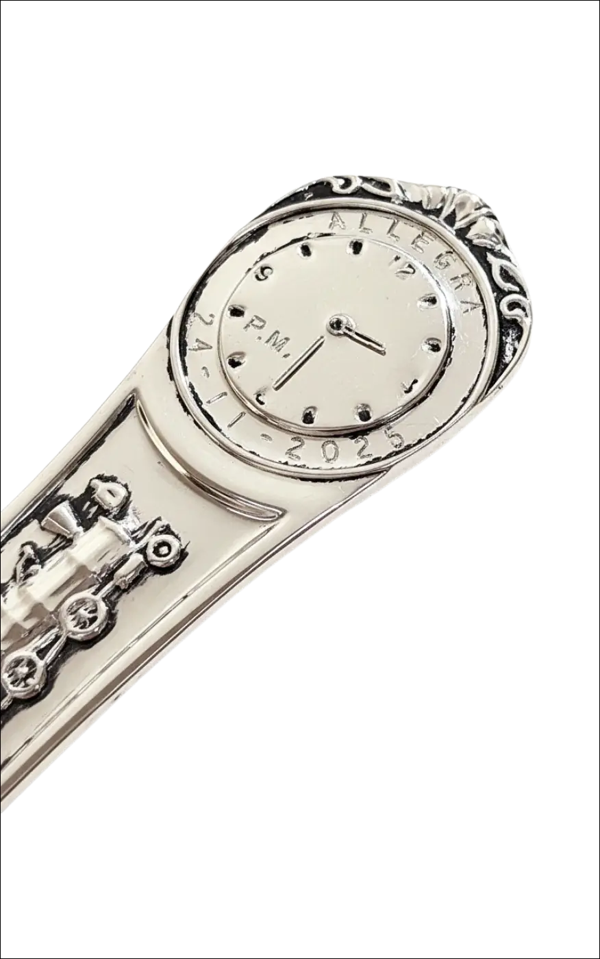 Cucchiaio Argento Trenino Zaramella Argenti con orologio placcato argento