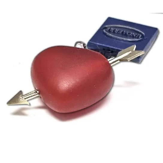 cuore corniola con freccia IN oro bianco di UNOAERRE|bonini-gioielli