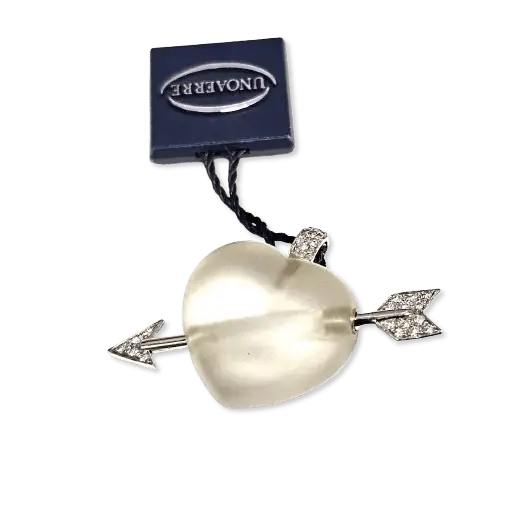 cuore cristallo di Rocca con freccia diamanti UNOAERRE|bonini-gioielli