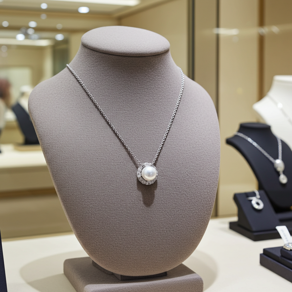 Collana oro bianco con Perla e Diamanti SALVINI|bonini-gioielli