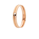 Fede Nuziale UNOAERRE Lyra Oro Rosa con Diamante anello in oro rosa con diamante singolo