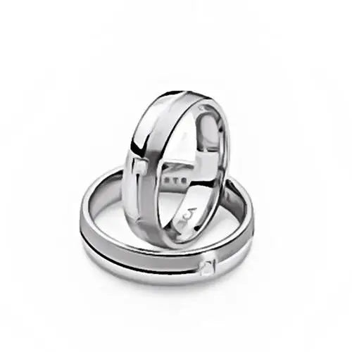 Fede oro bianco con diamante Paolo e Francesca COMETE|bonini-gioielli