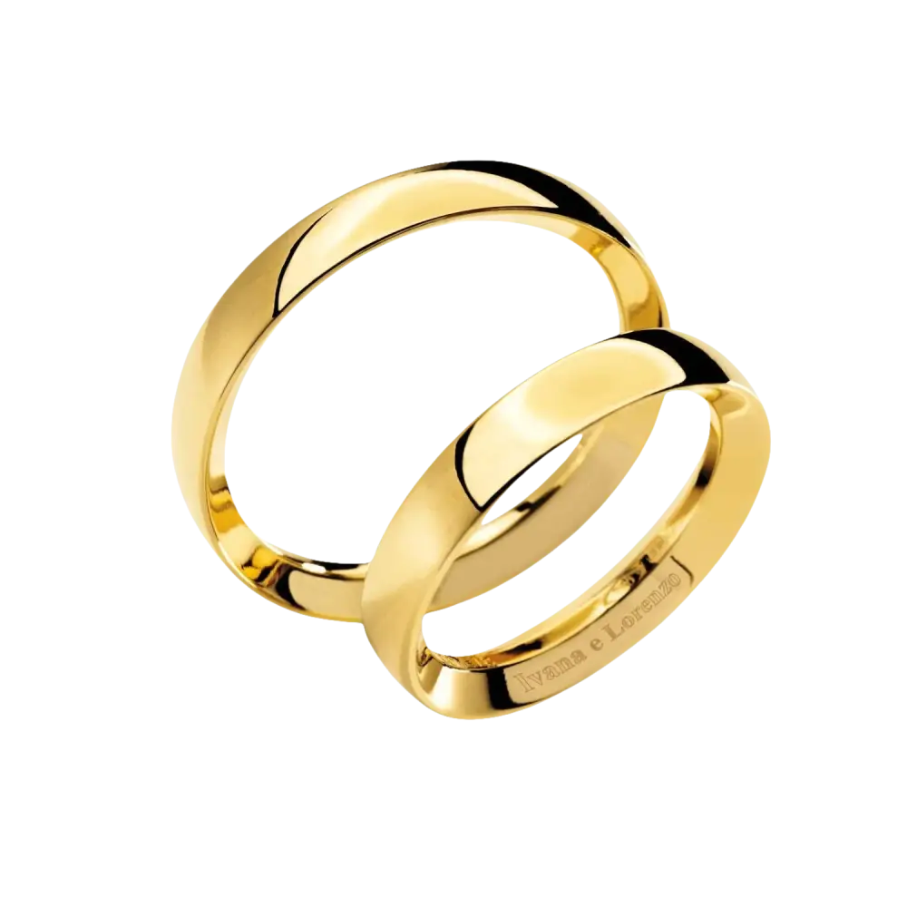 Due fedi nuziali in oro giallo Fede oro giallo Ivana e Lorenzo ANB 715G COMETE