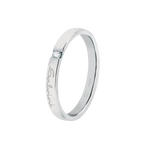 Anello in oro bianco con diamante incastonato a filo del marchio Fede Salvini First Date