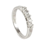 Anello in oro bianco Fede Salvini con cinque diamanti incastonati cluster