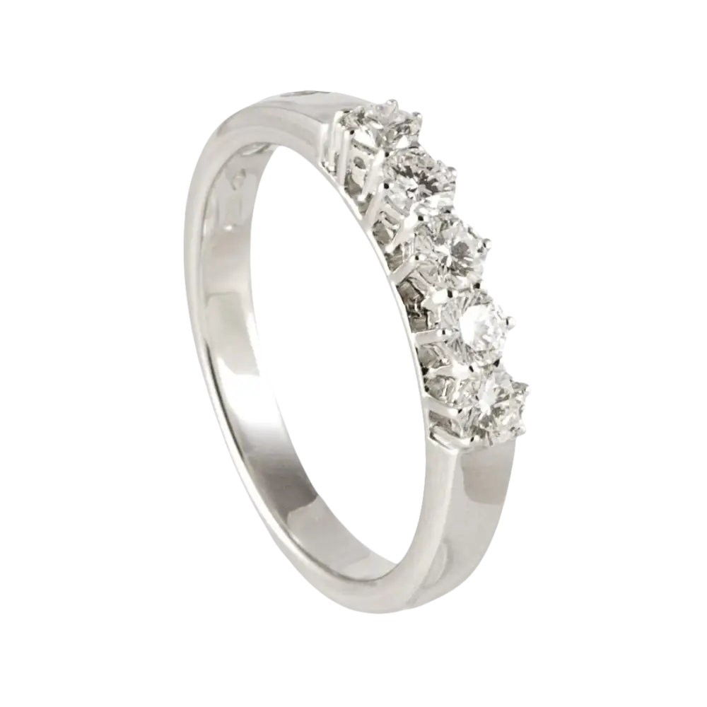 Anello in oro bianco Fede Salvini con cinque diamanti incastonati cluster