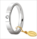 Anello in argento con accento di diamante Fede oro bianco Cerchi di Luce UNOAERRE