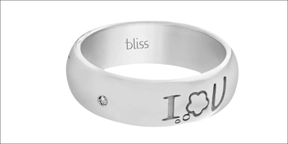 Anello in argento Ti Penso di Bliss con incisione I U e diamante