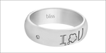 Anello in argento Ti Penso di Bliss con incisione I U e diamante
