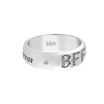 Anello in argento con incisioni BFF e forever, Fedina argento donna Best Friend Forever BLISS