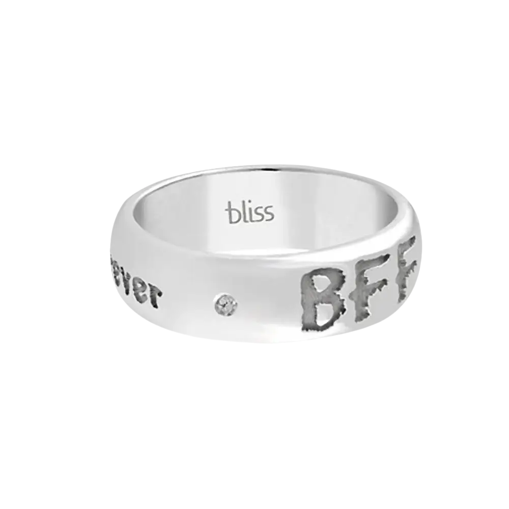 Anello in argento con incisioni BFF e forever, Fedina argento donna Best Friend Forever BLISS