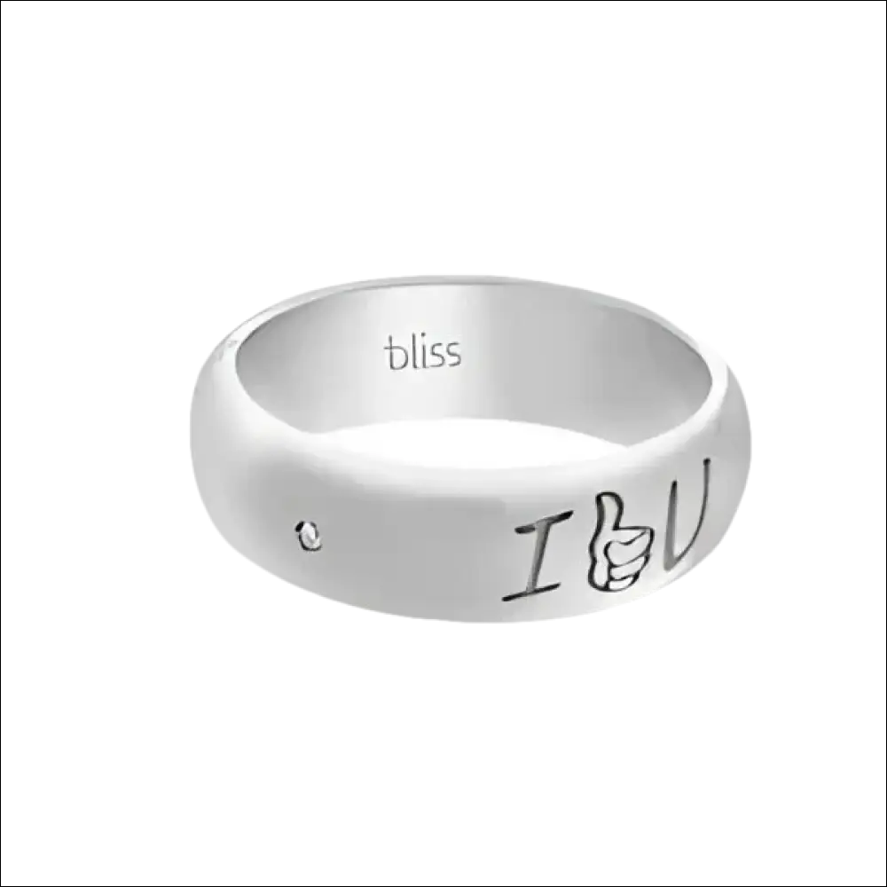 Anello Bliss Mi Piaci Tu in Argento con diamante e incisione I thumbs up U