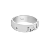 Anello in argento Ti Penso di Bliss con incisione I U e diamante
