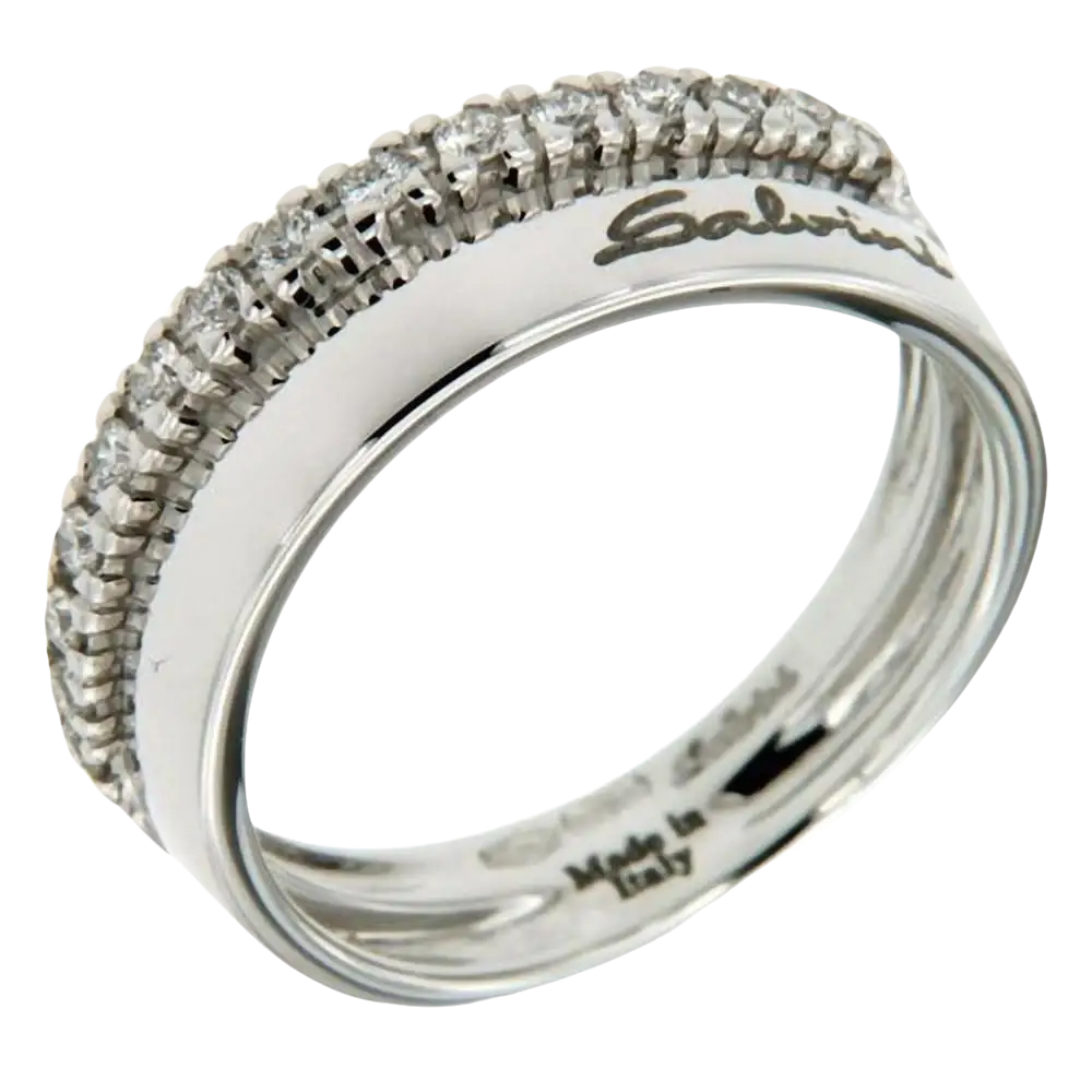 Anello d’argento con diamanti della collezione Emozioni Salvini ct 0,23