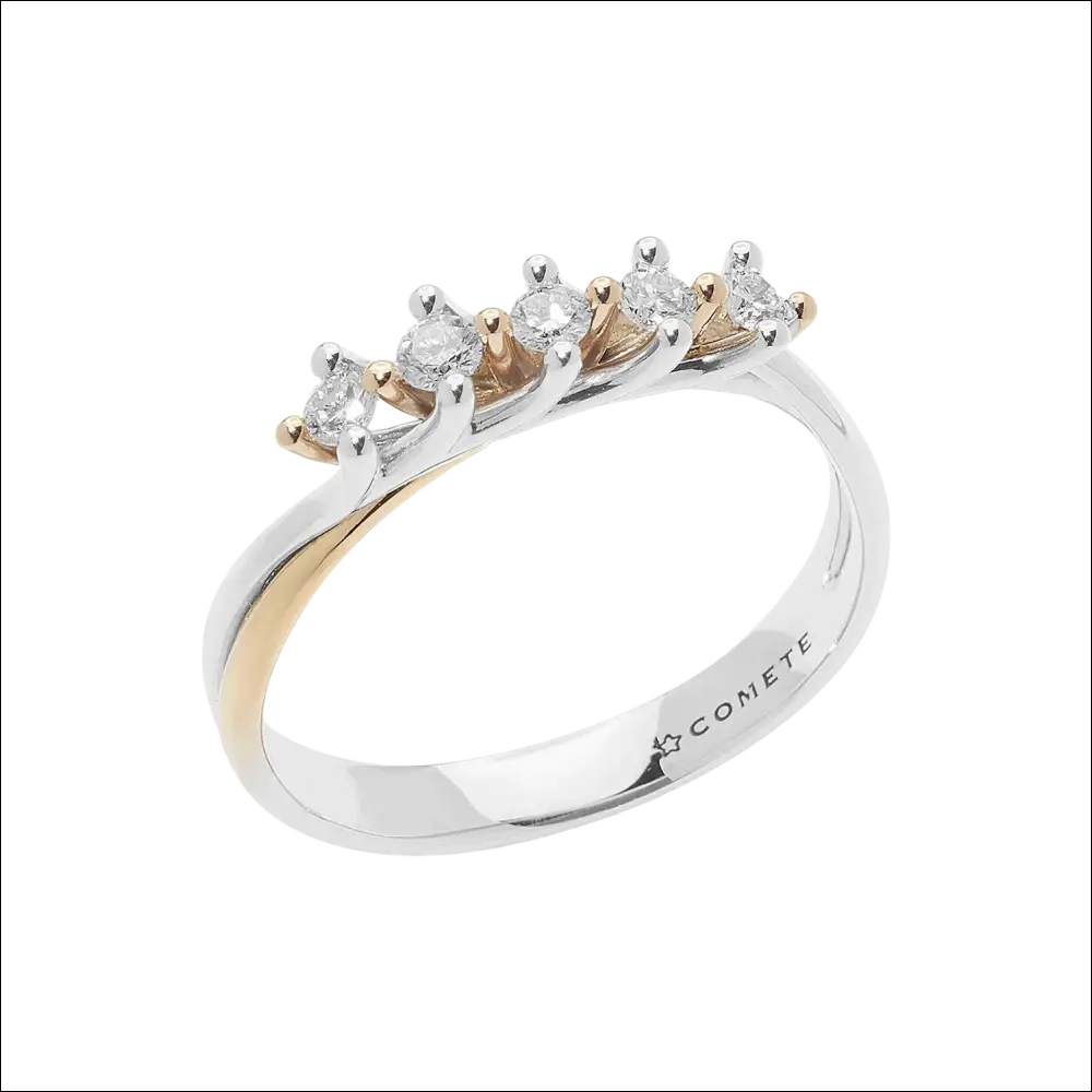 Anello Fedina Diamanti 0,25 ct Comete Gioielli ANB 2658 oro bicolore e diamanti