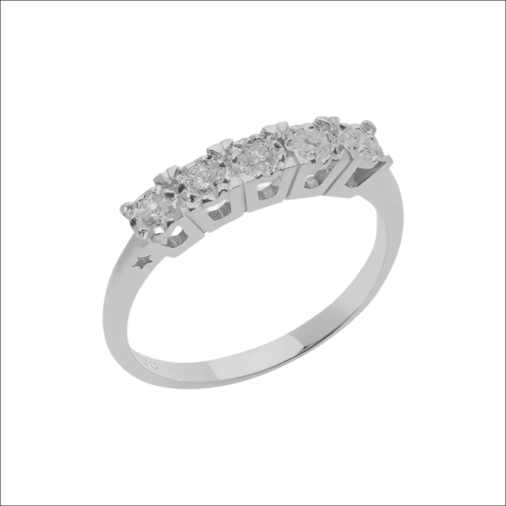 Fedina Diamanti Oro Bianco COMETE ANB 2663: elegante anello con 5 diamanti