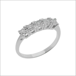 Fedina Diamanti Oro Bianco COMETE ANB 2663: elegante anello con 5 diamanti