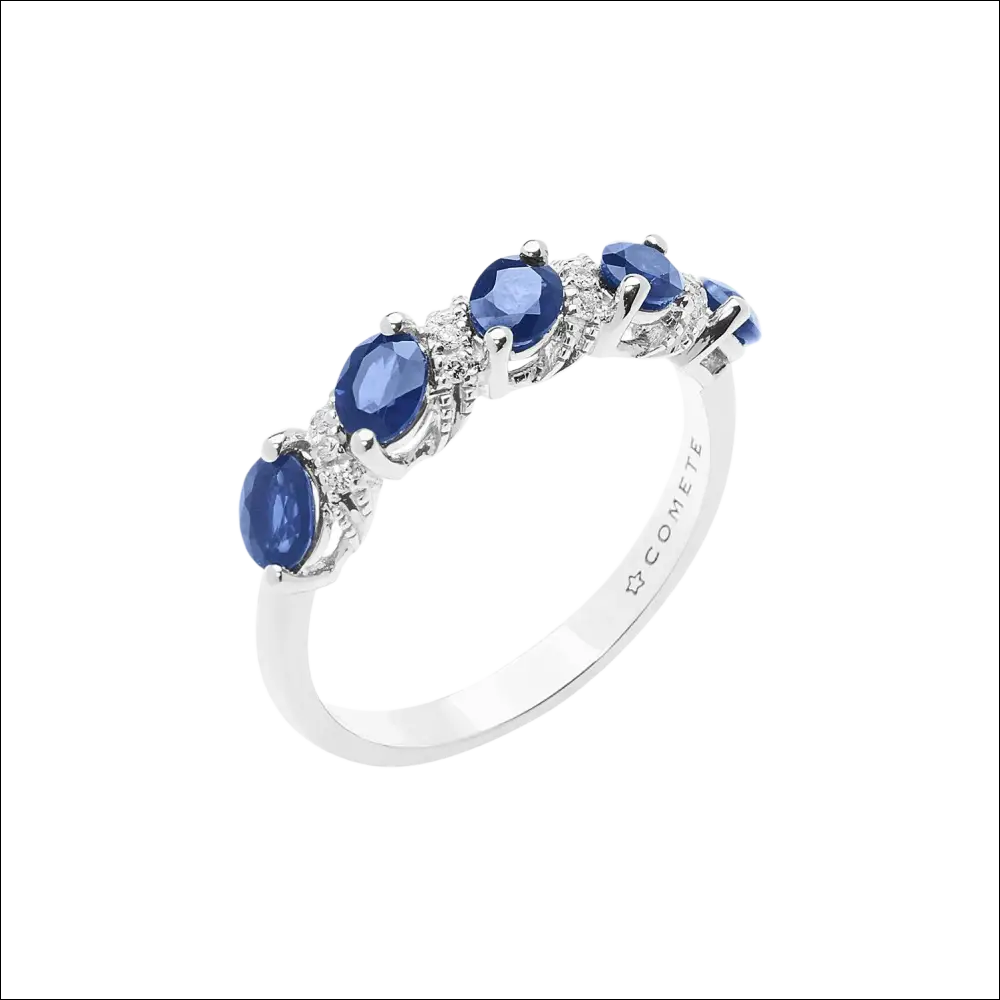 Fedina Diamanti Zaffiri Blu in Oro Bianco COMETE, lato interno con incisione