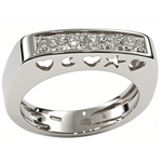 Fedina oro bianco con 5 diamanti CEVA GIOIELLI| bonini-gioielli