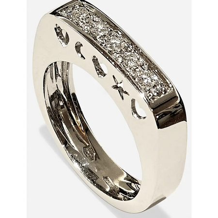 Fedina oro bianco con 5 diamanti CEVA GIOIELLI|bonini-gioielli