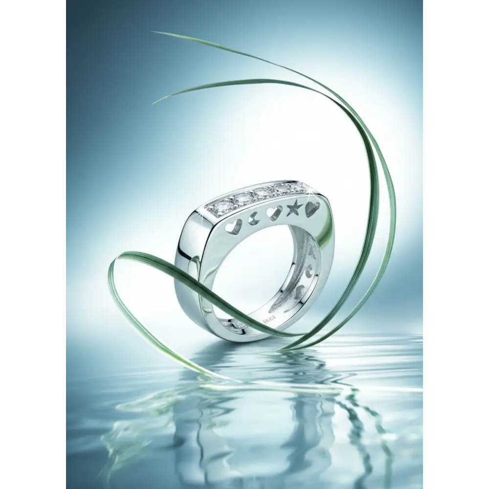 Fedina oro bianco con 5 diamanti CEVA GIOIELLI|bonini-gioielli