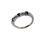 fedina oro bianco con diamanti e zaffiri blu Salvini|bonini-gioielli